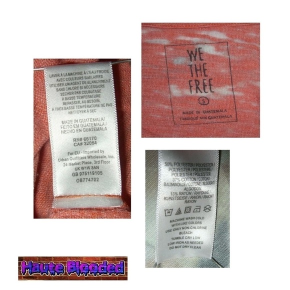 We The Free Orange Burn Out Distressed Tee Shirt Free People Urban Outfitters - Picture 9 of 10